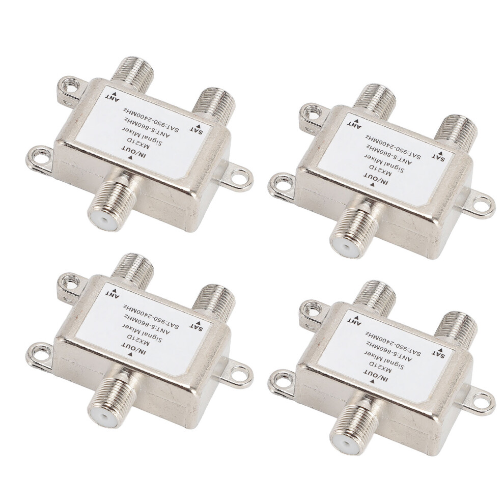 4Pcs Coaxial Cable Splitter Mx21d 5-2400Mhz Rg6 Two-Way Hdtv Splitter 4621331144186