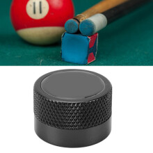 Aluminium Alloy Billiard Chalk Box Round, Black, 1 Pack