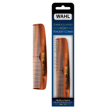 Wahl Beard  Mustache  & Hair Pocket Comb for Men's Grooming - Handcrafted & Hand Cut with Cellulose Acetate - Smooth  Rounded Tapered Teeth - Mod