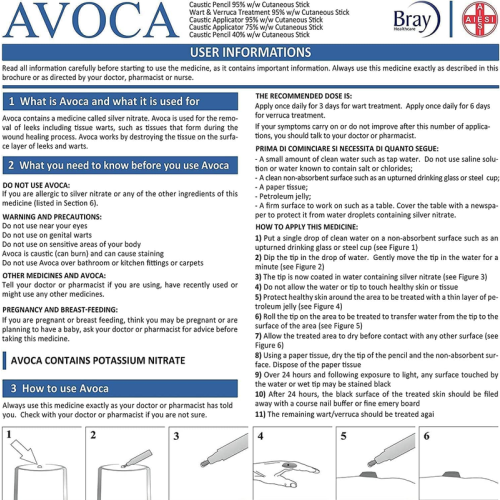 (Pack of 1) Avoca Caustic Pencils 40% With Cutaneous Stick 2