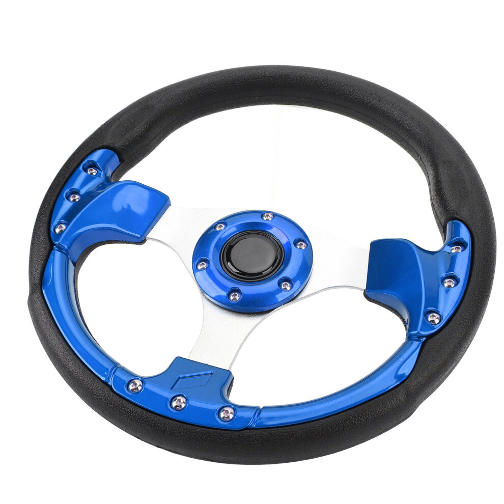 13In Pu Racing Car Steering Wheel With Impact Proof Grip Blue 4991331169848