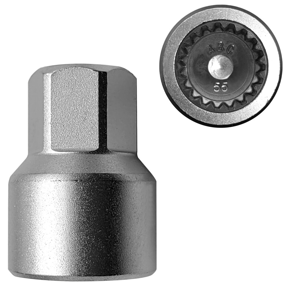 55Mm Thick-Walled Steel Wheel Locking Nut Key For Porsche Silver 5001331171228