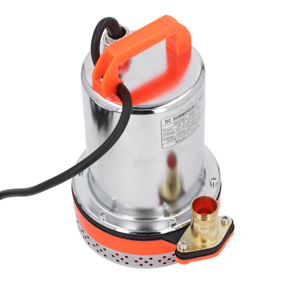 12V Solar Submersible Pump 180W 1In Outlet 8M Lift For Garden Use 3651331175287