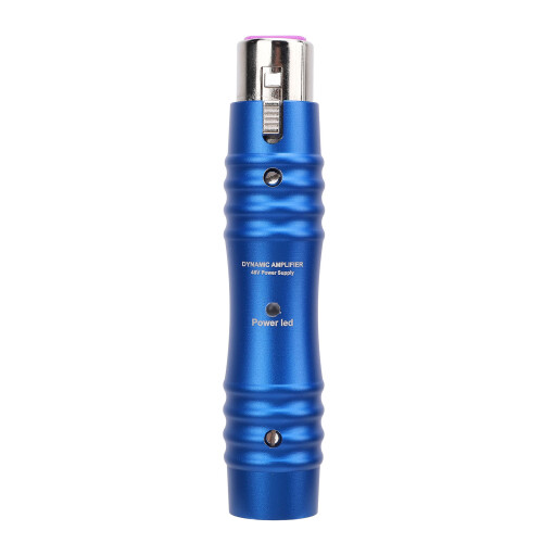 Professional XLR Microphone Preamplifier 48V Noise Cancellation Blue
