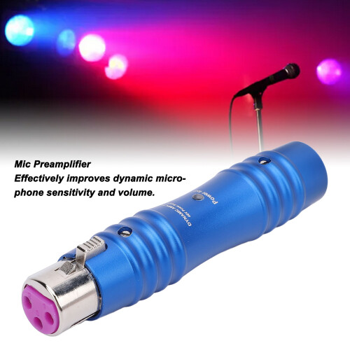 Professional XLR Microphone Preamplifier 48V Noise Cancellation Blue 2
