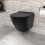NES Home Nes Home Wall Hung Rimless Black Toilet, Cistern Frame Rectangle Black Button 8