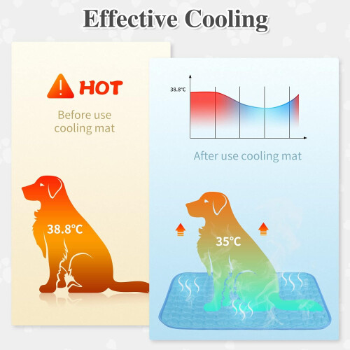 Reusable Dog Cooling Mat Medium 60x50cm, Easy-Fold Pet Cool Mat 1