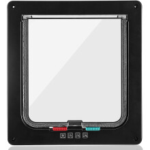Large Cat Door,4 Way Locking Cat Flap Door for Interior Exterior,Pet Door