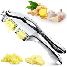 Garlic Press Slicer Stainless Steel 2 in 1 Garlic Mincer Garlic Crusher