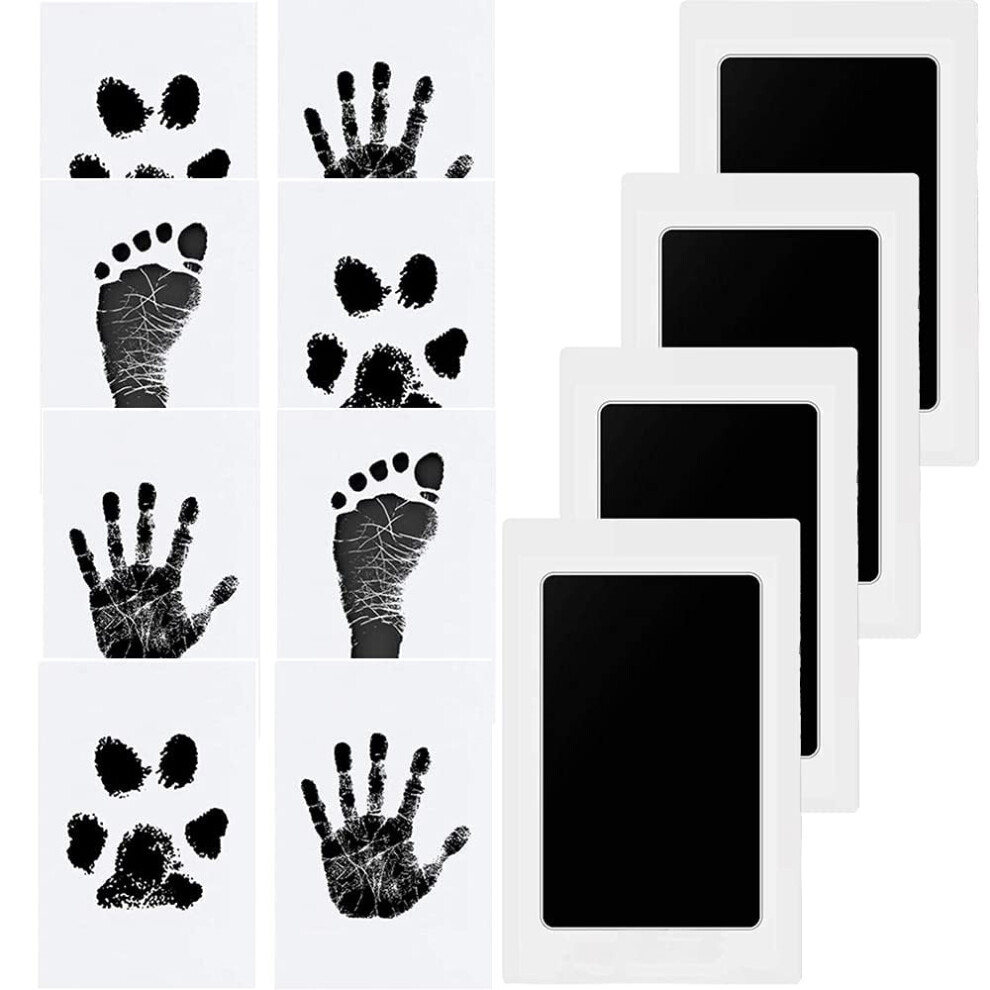 4Pcs Baby Infant Handprint Footprint Ink Pads No Toxic Pet Inkless Hand Foot Stamp Limbo