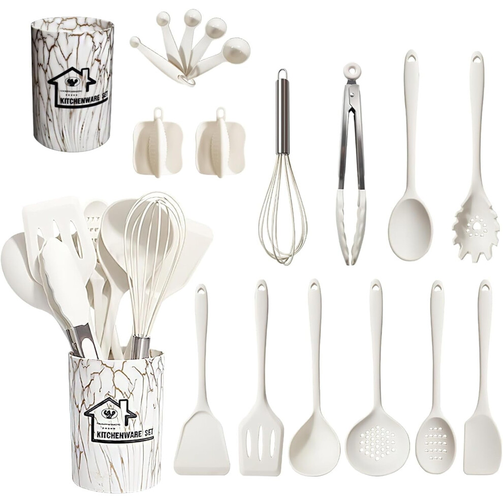 18PCS Silicone Cooking Utensils Set - Turner Tongs,Spatula,Spoon,Brush,Whisk-image-OPC-PJ9N65G-NEW