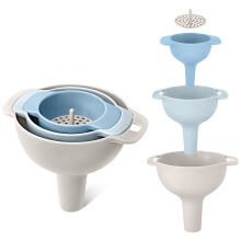 4 in 1 Plastic Kitchen Funnels with Detachable Strainer Filter,Oil Funnel