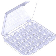 25pcs Transparent Plastic Sewing Machine Bobbins Spools with Case Fit for Brother Singer Janome Kenmore