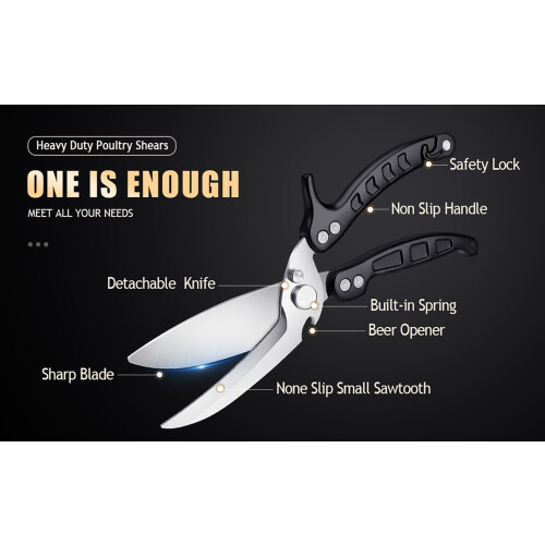 Kitchen Shears, Kitchen Scissors Heavy Duty Seafood Scissors Barbecue Scissors 2