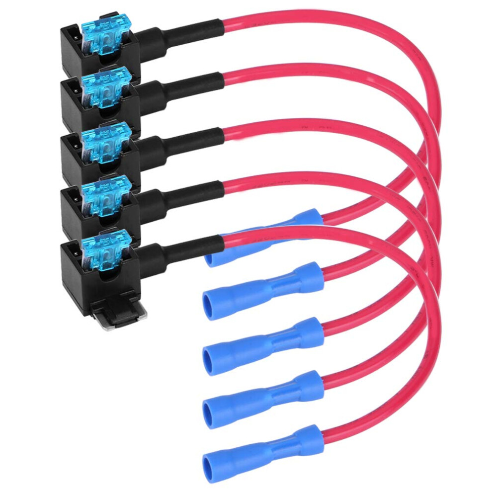 Car Add A Circuit Fuse Tap, Keenso Auto Fuse Adapter Blade Fuse Holder With 15A Blade Fuse Pack Of 5 749284879840