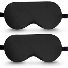 Zijden slaapmasker, 2 stuks moerbeizijden oogmasker met verstelbare band, slaaphulpmiddel/blinddoek voor een dutje, BeeVines oogbescherming voor