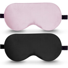 Slaapmasker, 2 stuks, 100% echt natuurlijk zijden oogmasker met verstelbare bandjes om mee te slapen, BeeVines oogmasker voor de slaap.