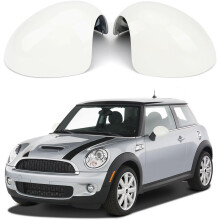 2 Pcs Replacement Manual White Mirror Shells Covers Compatible with Mini Hatchback/Cooper R56 2007-2013 & Mini Countryman R60