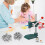 Soiiw Fabric Button Maker Kit Handmade Cloth Covered Button Maker Punch Press Button Machine DIY Tool with 3 Molds  300 Pcs Buttons 3