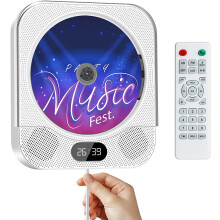 Portable CD Player with Bluetooth, Wall Mounted CD Player Home Audio Boombox Music Player with Remote Control FM Radio