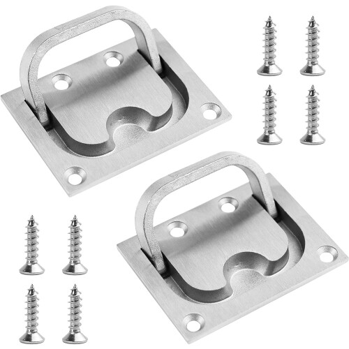 2pcs Stainless Steel Hatch Pull Flush Lift Solid Boat Ring Hatches Handles for Boat Deck Hatch Handle Flush Ring Pull Home Furniture