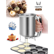 Pancake Batter Dispenser, Stainless Steel Handheld Batter Dispenser for Baking, Cupcakes