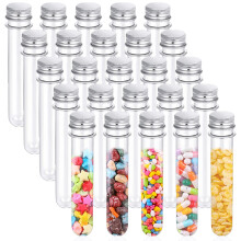 25PCS Test Tubes,40ml Clear Plastic Test Tubes with Screw Caps,25x140mm Tube for Sample,Science Party