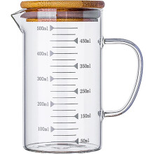 Glass Measuring Jug , Kitchen Lab Clear Easy to Read Measurements, Microwave Safe, Cook with Accuracy, Ergonomic Handle Design,500ml