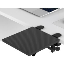 Ergonomics Desk Extender Tray, 9.5"x9.1" Punch-Free Clamp on, Foldable Keyboard Drawer Tray, Table Mount Arm Wrist Rest Shelf, Computer Elbow