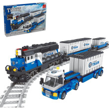 Technic-Zuglokomotiv-Bausatz, MOC-Zuglokomotivmodell mit Gleisszene, 1008-teiliges DIY-Bauset aus Bausteinen