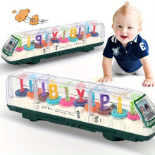 Light Up Transparent Train Toys For Child,Bump And Go Electric Train For Kids With Alphabets And Numbers