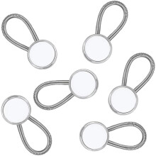 Witte metalen kraagverlengers, elastische nekverlenger voor het vergroten van de kraag van herenoverhemden met een halve maat, 5 + 1 verpakking, 3/8"