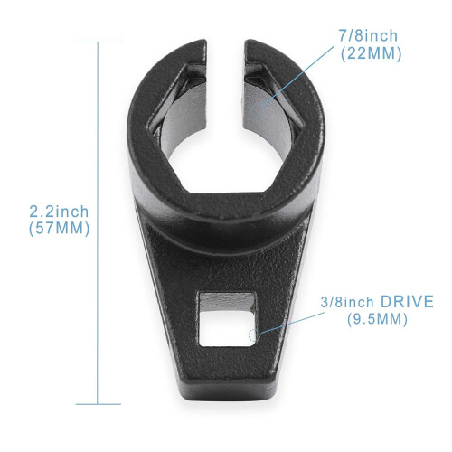 Premium Offset Oxygen Sensor Socket, 3/8-Inch Drive, 7/8-Inch (22mm), Wire Gate Accesses Sensor from The Side to Prevent Wire Damage 2