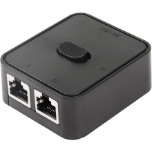 Network Lan Switch 2 Ports ,RJ45 Network Key-Press Switch Splitter Selector Box ,100M 2 in 1 Out or 1 in 2 Out, 2 Port Network Hub
