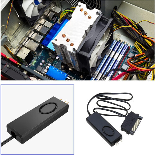 Controller ARGB Power Supply Controller for 3 Pin 5V ARGB Splitter Cable Plastic LED Lighting SATA Pin RGB Controller 1