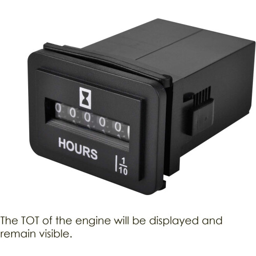 JR-HM001 Snap in Mechanical Hour Meter Rectangular Hour Meter for DC 6V to 80V Power Equipment 2