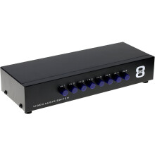 8-Way AV Switch RCA Switcher 8 in 1 Out Composite Video L/R Audio Selector Box for DVD STB Game Consoles