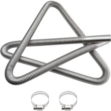 Diesel Heater Exhaust Pipe 200cm with 2 Clamps, D:2.5cm Stainless Steel Flexible Parking Air Heater Fuel Tank Gas Vent Hose for Auto