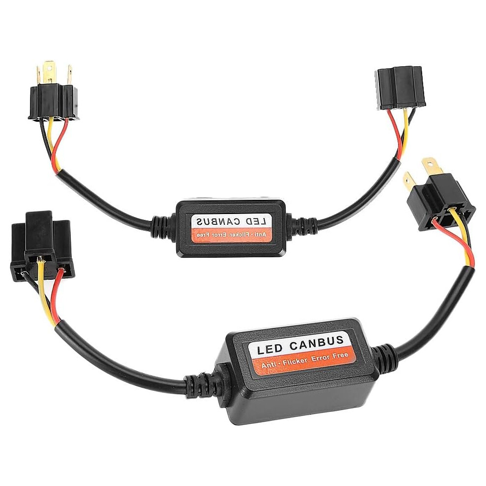 Led Headlight Decoder 2Pcs Car Led Headlight Decoder Anti-Flicker Radio Audio Anti-Interference Error Canceler Filter For H4 Led Headlight Decoder 749764123067
