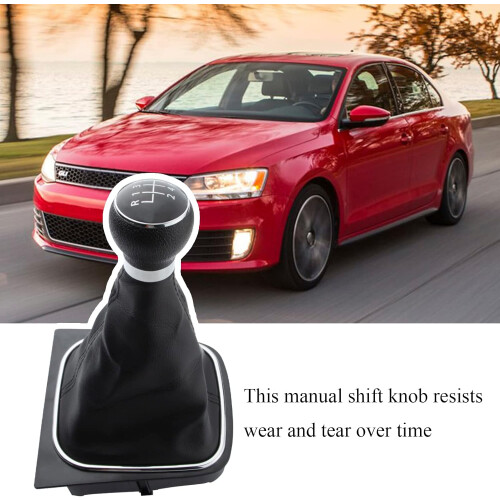 6 Speed Shift Knob Compatible with GOLF 5 6 JE-TTA 5 6 EOS SCI-ROCCO Chrome Manual Shift Guide Knob Ring Frame 1