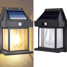 Nieuwe solar wandlamp voor buiten (2023), nieuwe inductiewandlamp op zonne-energie, waterdichte solar wandlampen voor buiten met bewegingssensor,