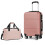 (Nude) Cabin Size ABS Hard Shell Suitcase With Duffel Bag 1