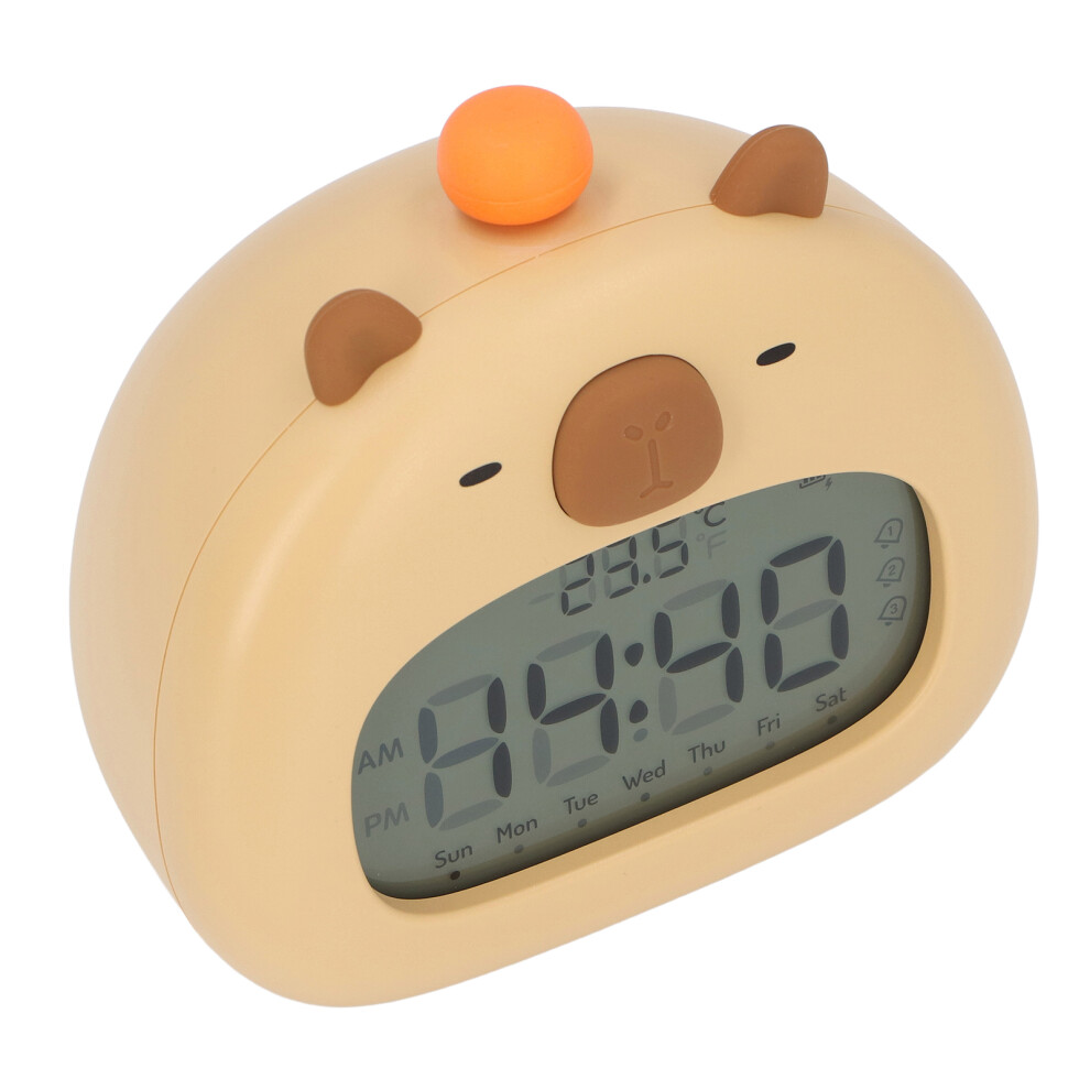 Capybara Alarm Clock For Kids: Adjustable Ringtones Night Rechargeable Light