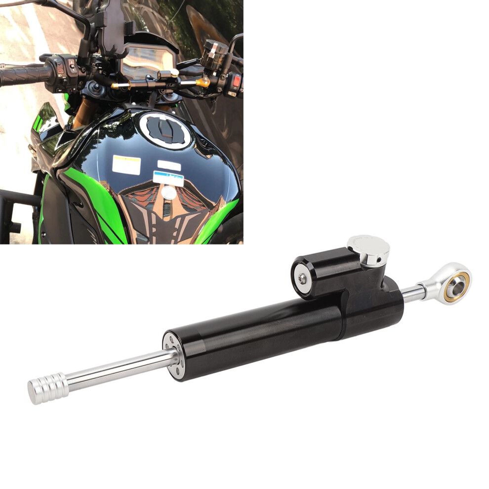 Universal Motorcycle Steering Damper Adjustable 75Mm 17Mm Black/Silver 9321331185411
