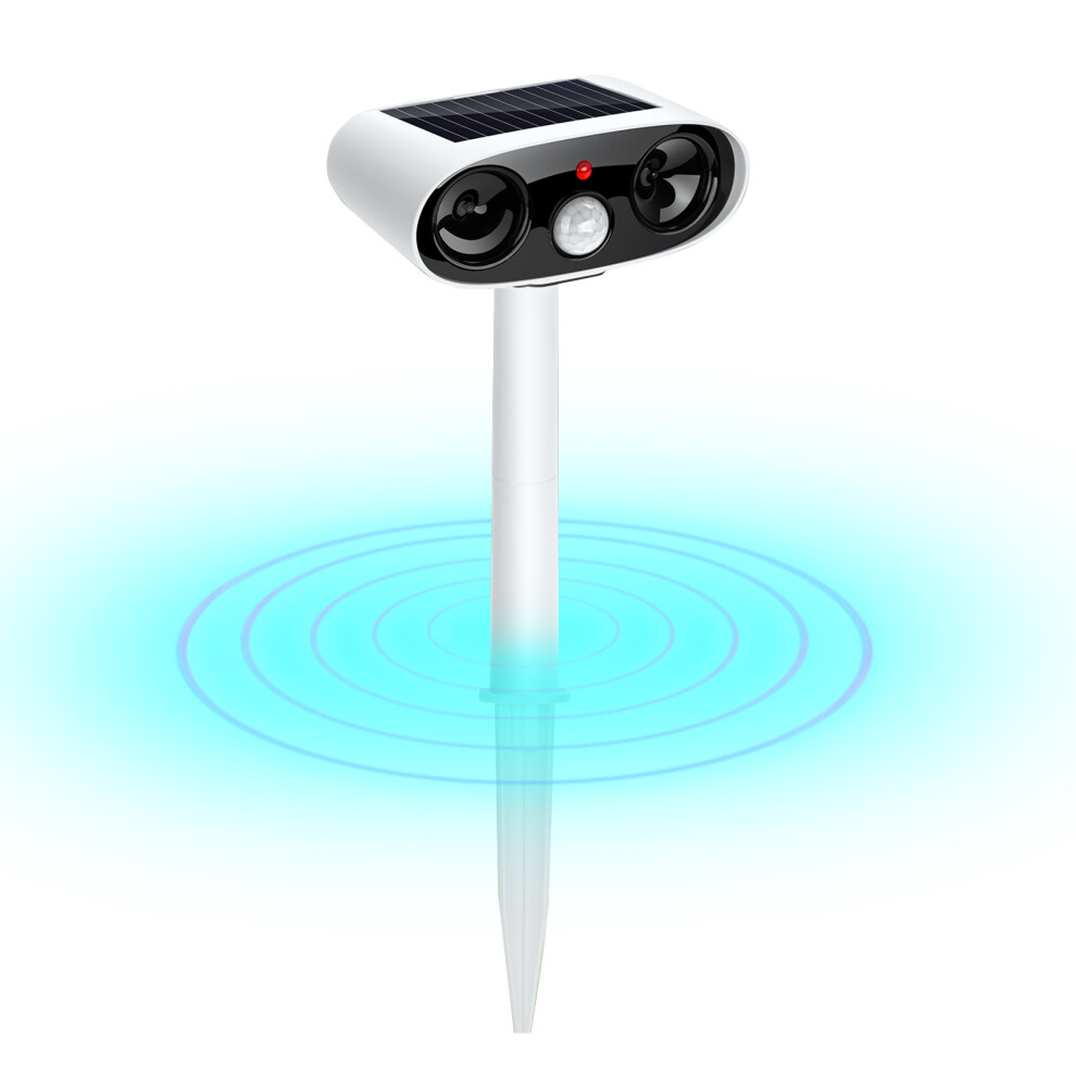 Solar Ultrasonic Bird Squirrel Repeller Waterproof PIR Sensor 14.5cm Black and White-image-OPC-PJ9N87Z-NEW