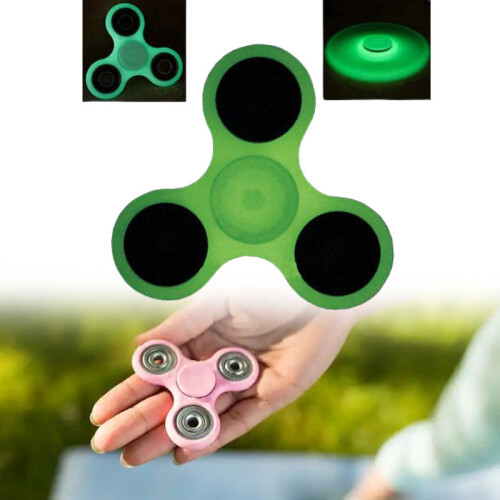 Triangle Green Fidget Spinner Children Glowing Decompression Toy Gift Durable 2