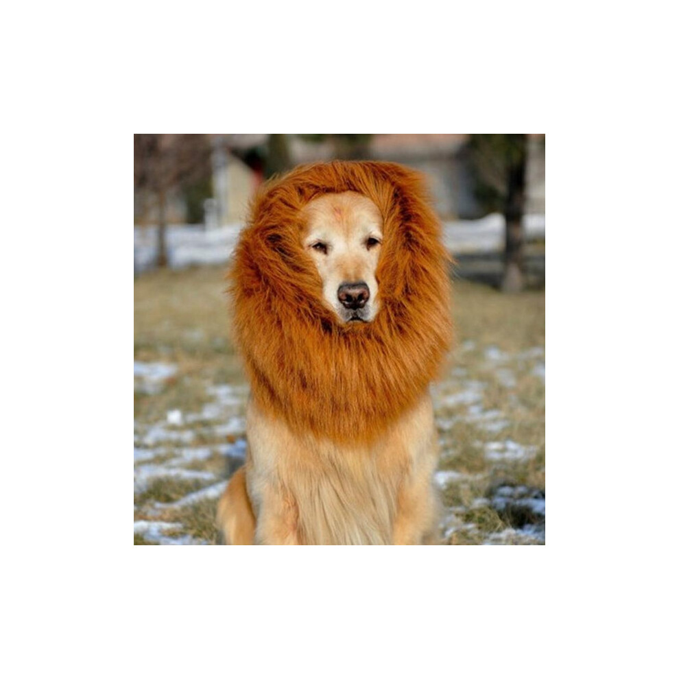 (, L) Lion Costume Pet Mane Wig For Dog Halloween Festival Dress Up Gift Fashion Prop Brown