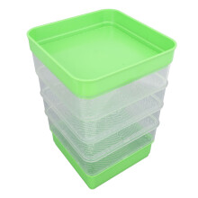 4-stöckiges stapelbares Microgreens- und Sprossengarten-Set, platzsparendes Plastiktablett