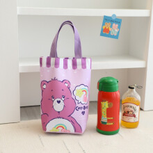 (Purple) Cute Cartoon Carebears Bear Pattern Cup Umbrella Canvas Storage Bag Handheld