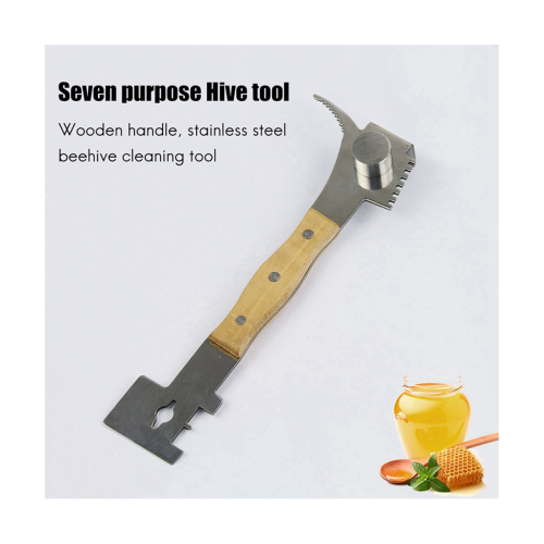 Multi- Hive Tool with Wooden Grip Hive ,Bee Hive Tool Frame Lifter Uncapping Knife Beekeeping Tools 2